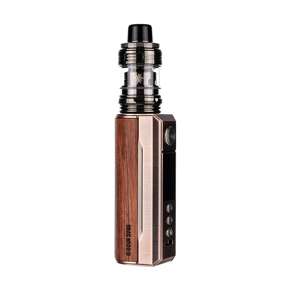 Drag M100S Vape Kit by Voopoo in Antique Brass and Padauk