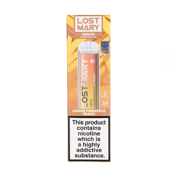 Lost Mary QM600 Disposable Vape in Lemon Pineapple Peach