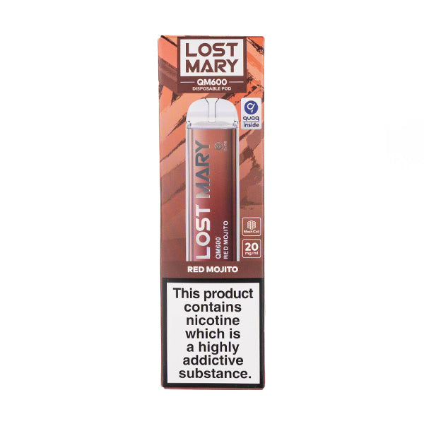 Lost Mary QM600 Disposable Vape in Red Mojito