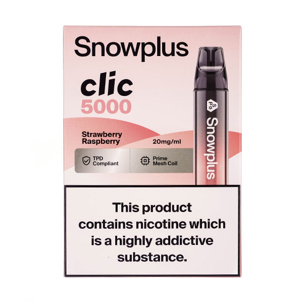 Snowplus Clic 5000 Disposable Vape in Strawberry Raspberry