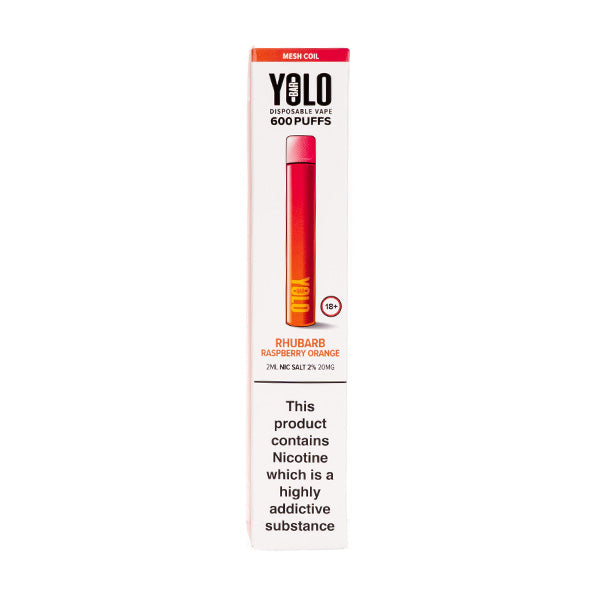 YOLO Bar Disposable in Rhubarb Raspberry Orange