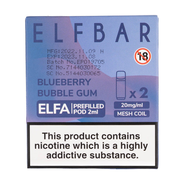 Blueberry Bubblegum Elfa Prefilled Pods by Elf Bar