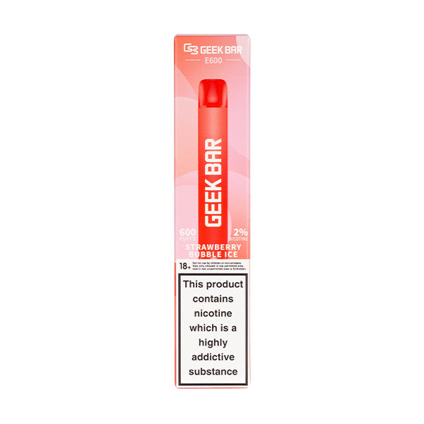 Geek Bar E600 Disposable Vape in Strawberry Bubble Ice