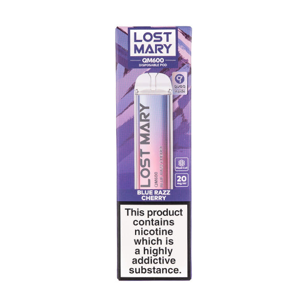 Lost Mary QM600 Disposable Vape Pen in Blue Razz Cherry