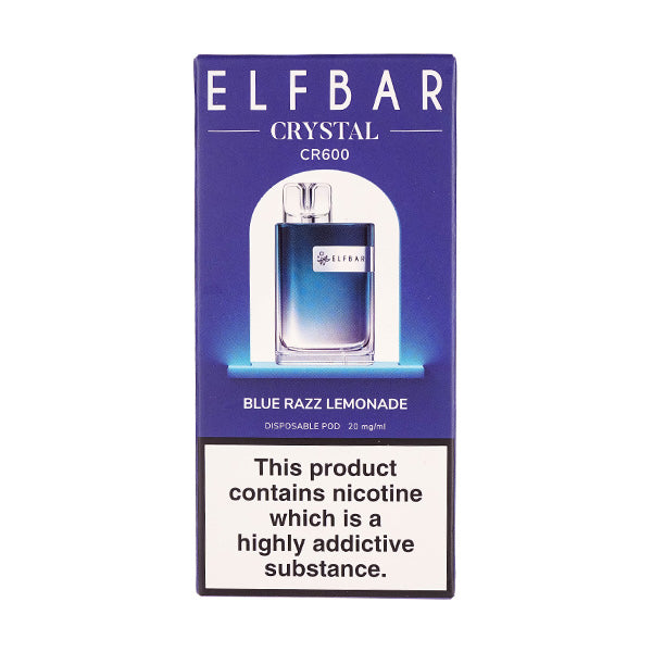 Elf Bar Crystal CR600 Disposable Vape in Blue Razz Lemonade