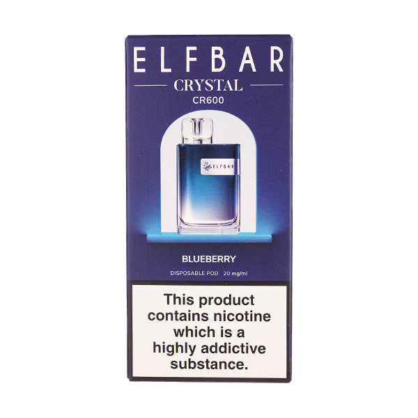 Elf Bar Crystal CR600 Disposable Vape in Blueberry