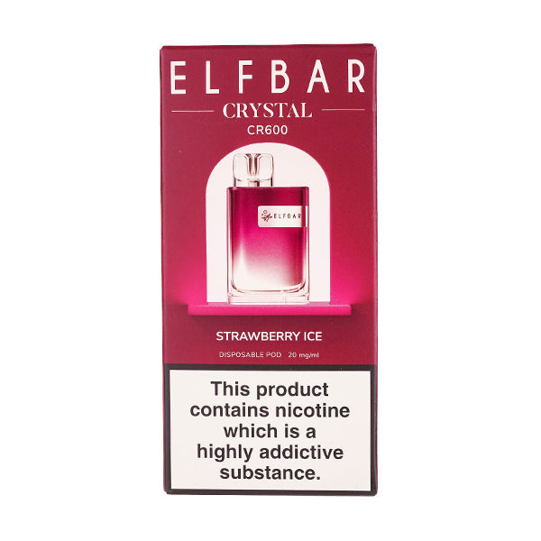 Elf Bar Crystal CR600 Disposable Vape in Strawberry Ice