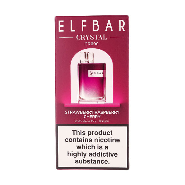 Elf Bar Crystal CR600 Disposable Vape in Strawberry Raspberry Cherry