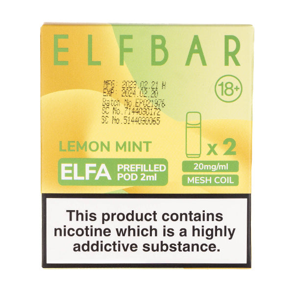 Lemon Mint Elfa Prefilled Pods by Elf Bar