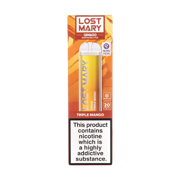Lost Mary QM600 Disposable Vape Pen in Triple Mango