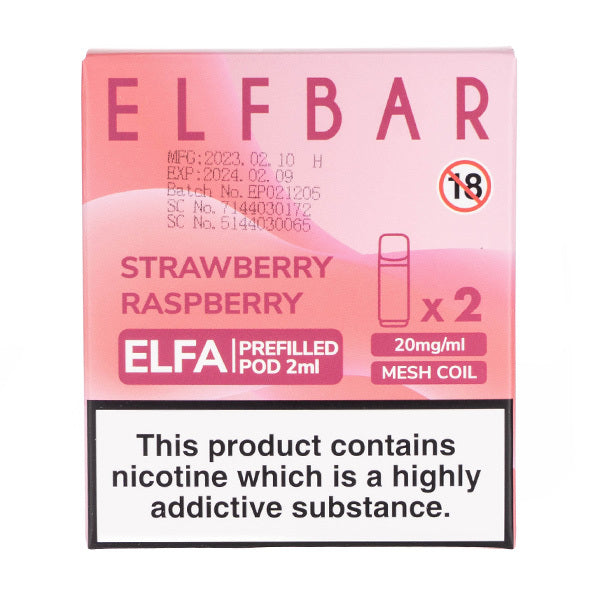 Strawberry Raspberry Elfa Prefilled Pods by Elf Bar